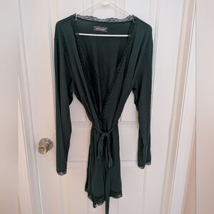 Victoria's Secret Green Lace Trim Robe